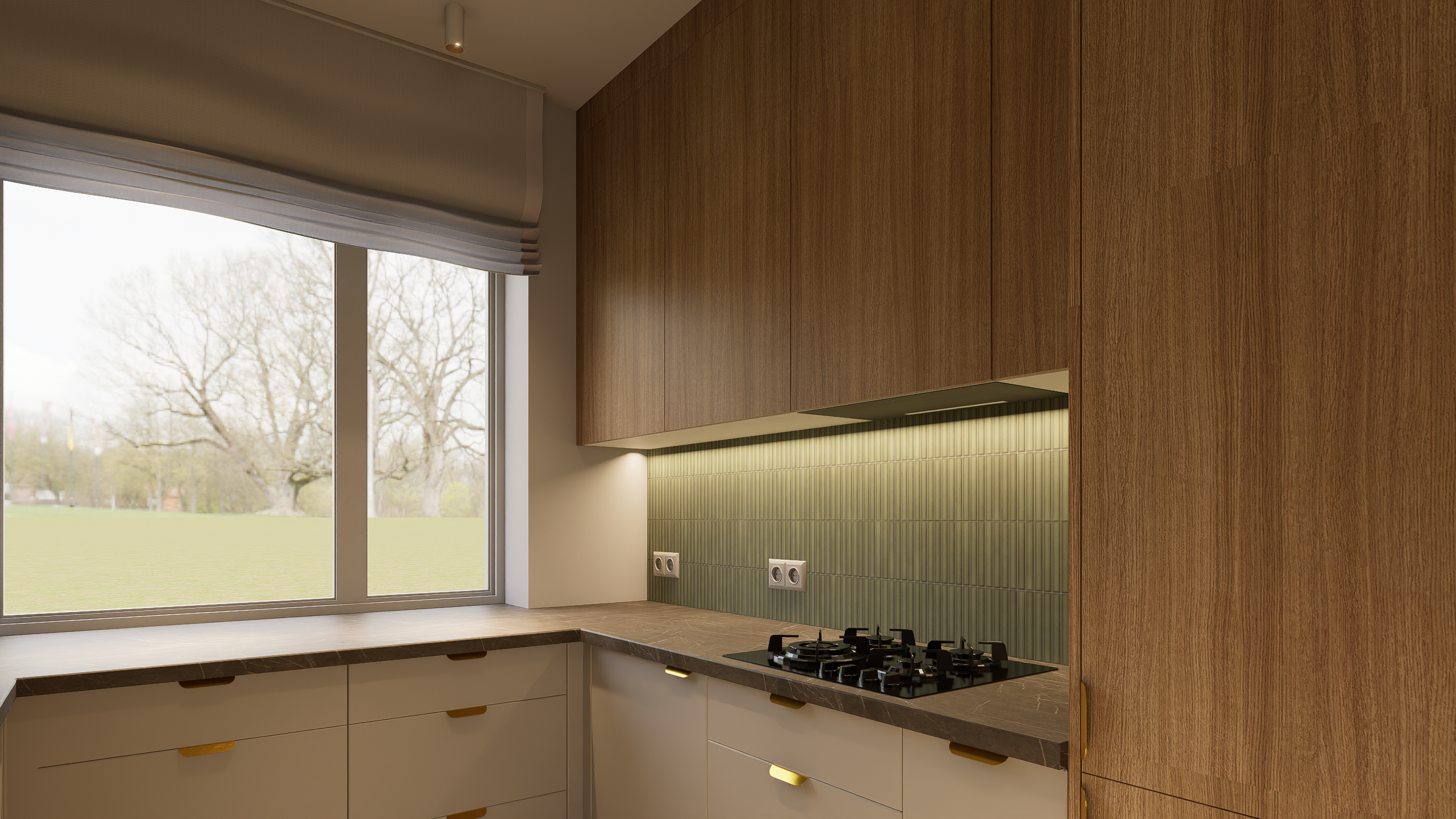 Projekt kuchni 13 m² w Opolu - widok 1 z projektu wnętrza